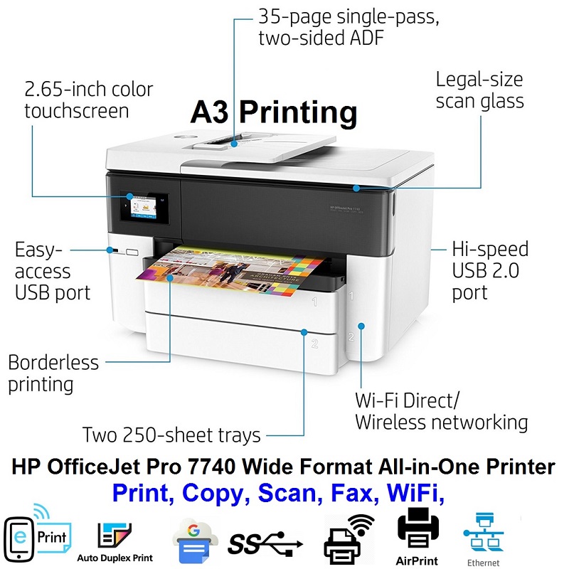 HP Color OfficeJet Pro 7740 Wide Format - All-in-One Printer