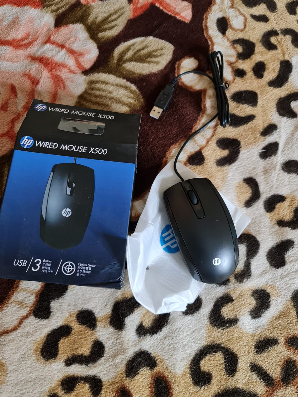  HP x500 Optical Wired USB Mouse : Electronics